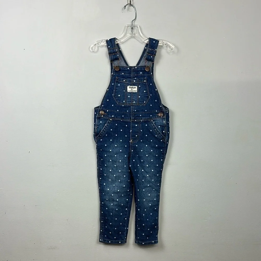 Oshkosh B’gosh Girls Polka Dot Overalls Sz 2T